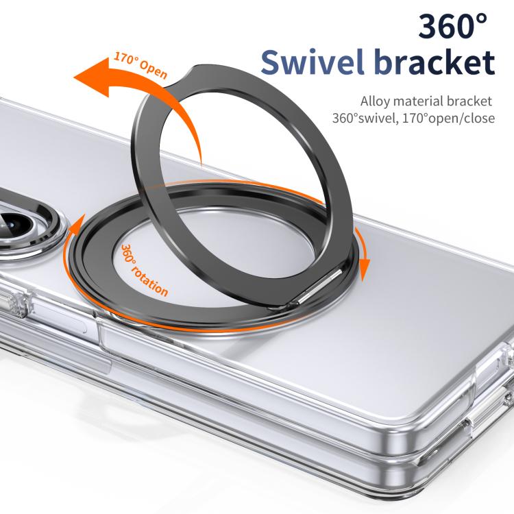 For Samsung Galaxy Z Fold5 5G Integrated Ice-feel High-transparency 360-Degree Rotating Stand MagSafe Folding Phone Case