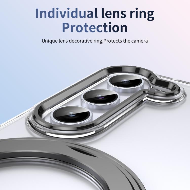 For Samsung Galaxy Z Fold5 5G Integrated Ice-feel High-transparency 360-Degree Rotating Stand MagSafe Folding Phone Case