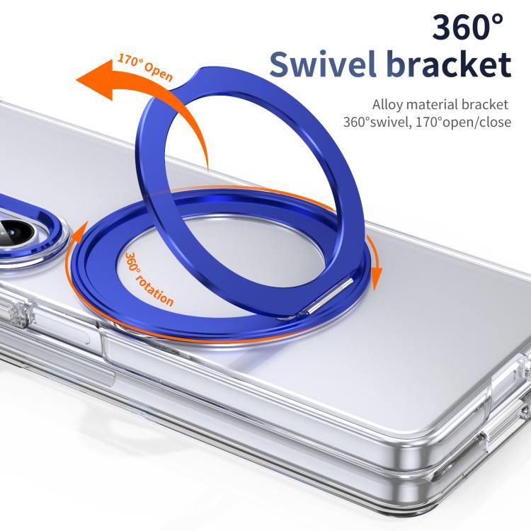 For Samsung Galaxy Z Fold5 5G Integrated Ice-feel High-transparency 360-Degree Rotating Stand MagSafe Folding Phone Case