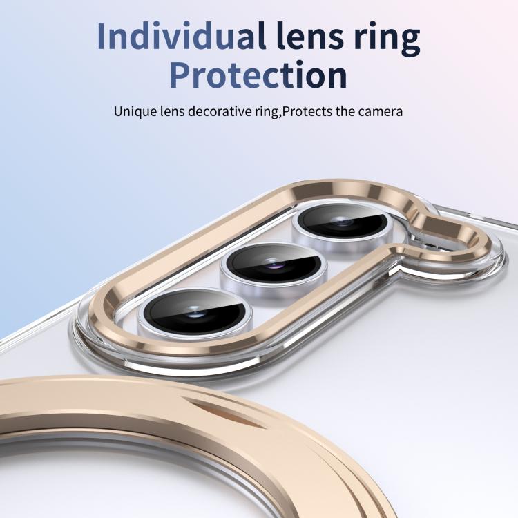 For Samsung Galaxy Z Fold5 5G Integrated Ice-feel High-transparency 360-Degree Rotating Stand MagSafe Folding Phone Case