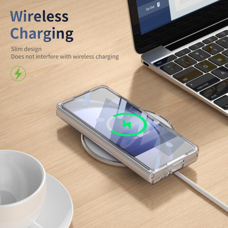 For Samsung Galaxy Z Fold5 5G Integrated Ice-feel High-transparency 360-Degree Rotating Stand MagSafe Folding Phone Case