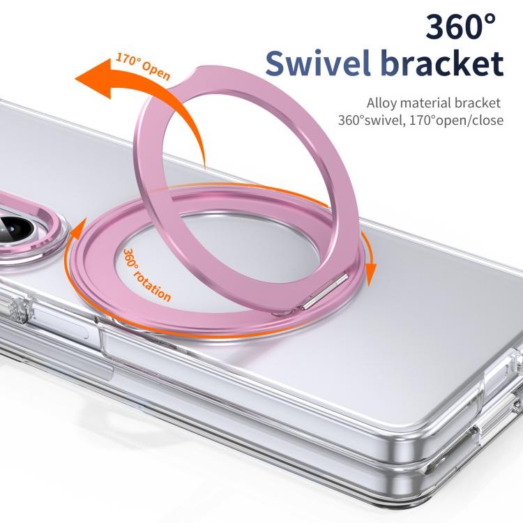 For Samsung Galaxy Z Fold5 5G Integrated Ice-feel High-transparency 360-Degree Rotating Stand MagSafe Folding Phone Case