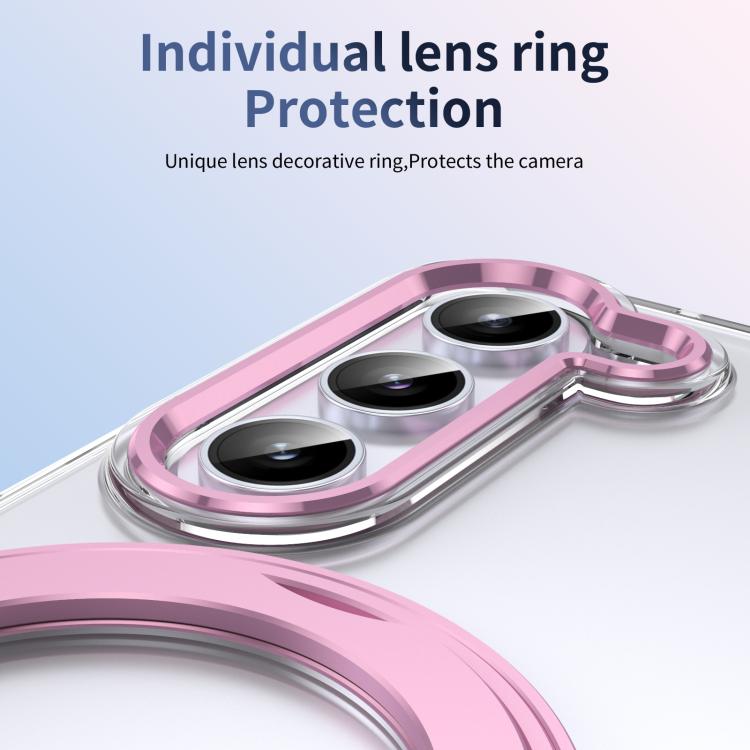 For Samsung Galaxy Z Fold5 5G Integrated Ice-feel High-transparency 360-Degree Rotating Stand MagSafe Folding Phone Case