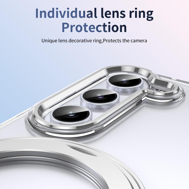 For Samsung Galaxy Z Fold5 5G Integrated Ice-feel High-transparency 360-Degree Rotating Stand MagSafe Folding Phone Case