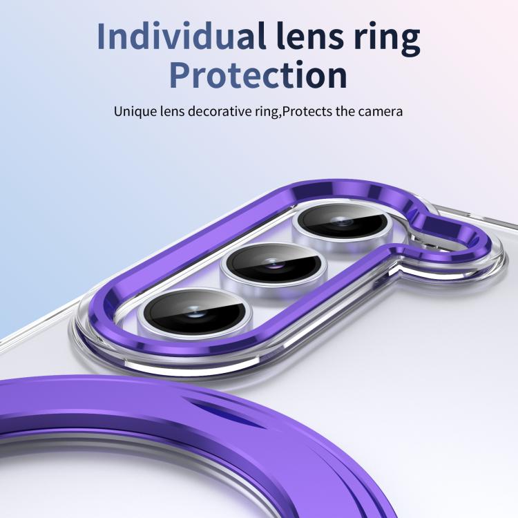 For Samsung Galaxy Z Fold5 5G Integrated Ice-feel High-transparency 360-Degree Rotating Stand MagSafe Folding Phone Case