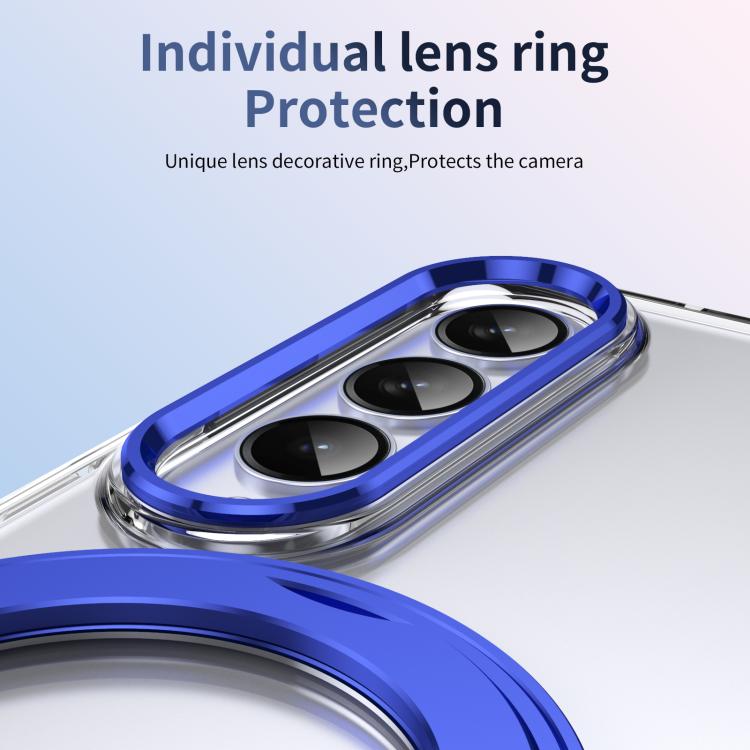 For Samsung Galaxy Z Fold4 5G Integrated Ice-feel High-transparency 360-Degree Rotating Stand MagSafe Folding Phone Case