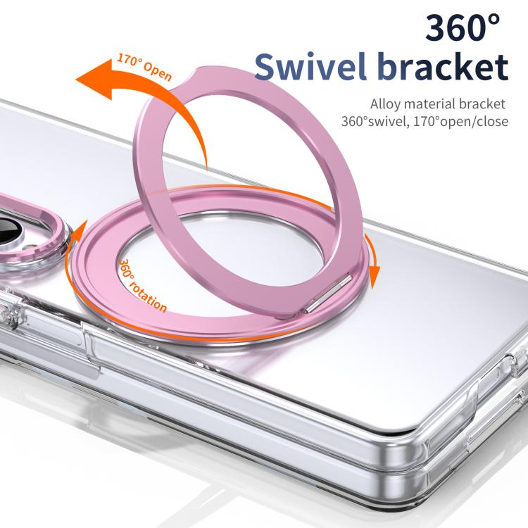 For Samsung Galaxy Z Fold4 5G Integrated Ice-feel High-transparency 360-Degree Rotating Stand MagSafe Folding Phone Case