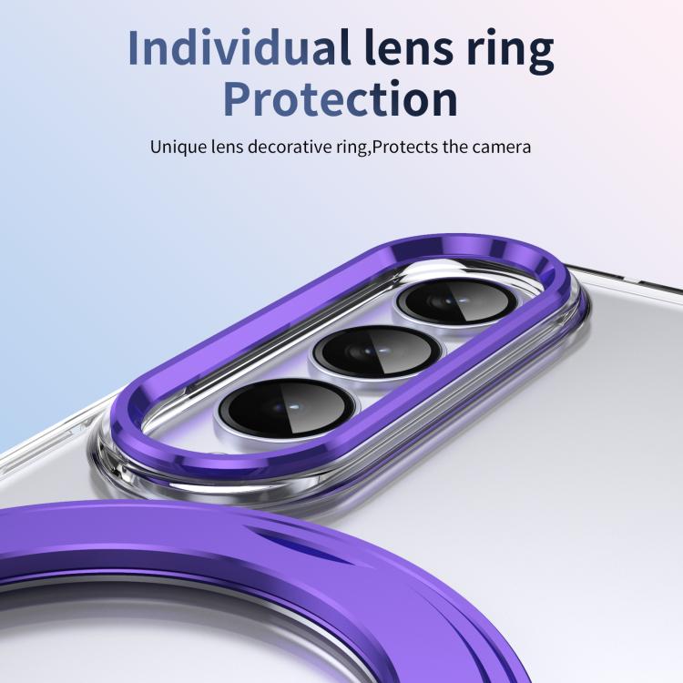 For Samsung Galaxy Z Fold3 5G Integrated Ice-feel High-transparency 360-Degree Rotating Stand MagSafe Folding Phone Case