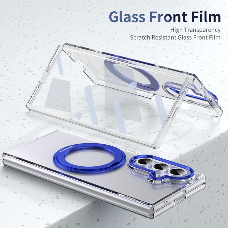For Samsung Galaxy Z Fold7 5G Integrated Ice-feel High-transparency 360-Degree Rotating Stand MagSafe Folding Phone Case