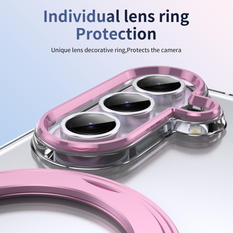 For Samsung Galaxy Z Fold7 5G Integrated Ice-feel High-transparency 360-Degree Rotating Stand MagSafe Folding Phone Case