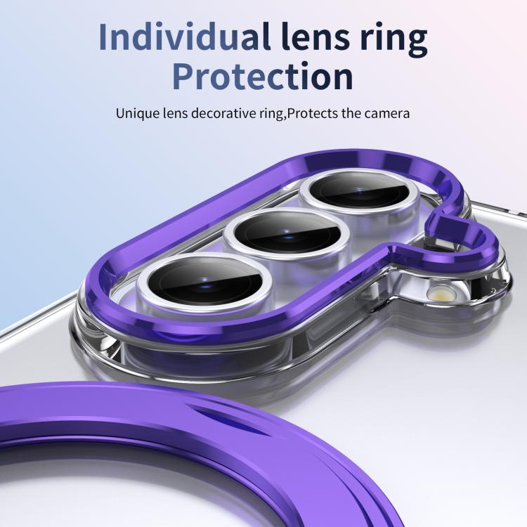 For Samsung Galaxy Z Fold7 5G Integrated Ice-feel High-transparency 360-Degree Rotating Stand MagSafe Folding Phone Case