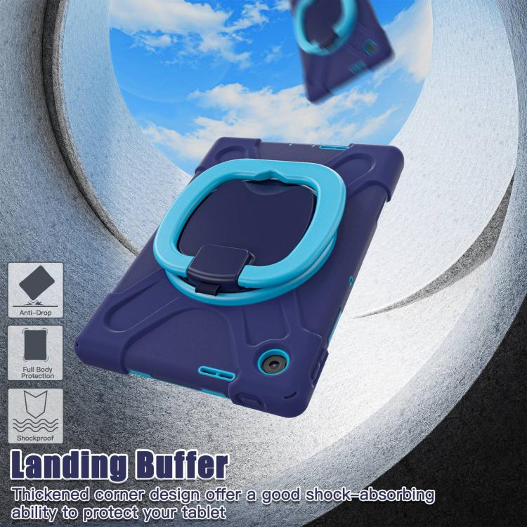 For Lenovo Tab 10.1 2025 / ZhaoYang K10c Silicone Hybrid PC Tablet Case with Holder & Shoulder Strap