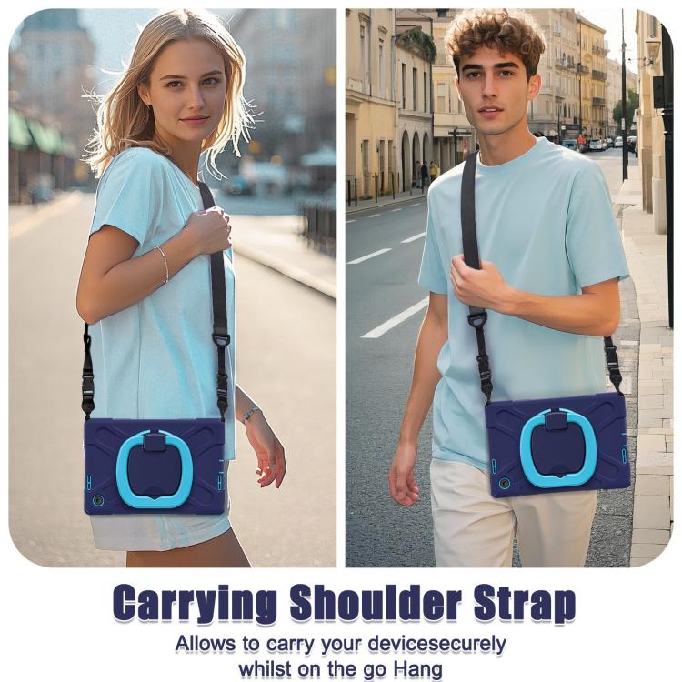 For Lenovo Tab 10.1 2025 / ZhaoYang K10c Silicone Hybrid PC Tablet Case with Holder & Shoulder Strap