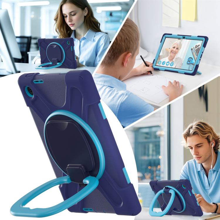 For Lenovo Tab 10.1 2025 / ZhaoYang K10c Silicone Hybrid PC Tablet Case with Holder & Shoulder Strap