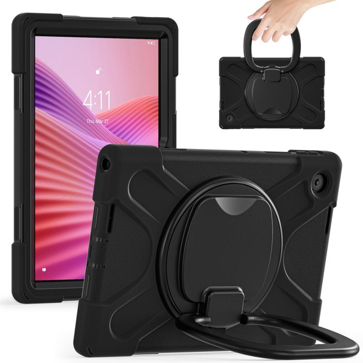 For Lenovo Tab 10.1 2025 / ZhaoYang K10c Silicone Hybrid PC Tablet Case with Holder & Shoulder Strap