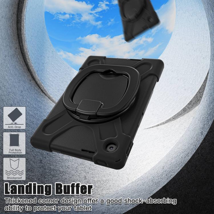 For Lenovo Tab 10.1 2025 / ZhaoYang K10c Silicone Hybrid PC Tablet Case with Holder & Shoulder Strap