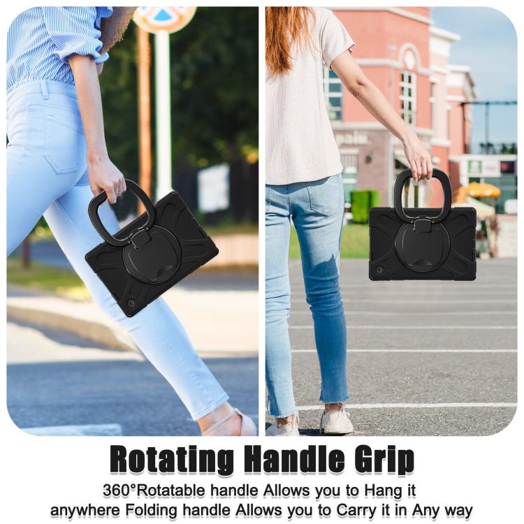 For Lenovo Tab 10.1 2025 / ZhaoYang K10c Silicone Hybrid PC Tablet Case with Holder & Shoulder Strap