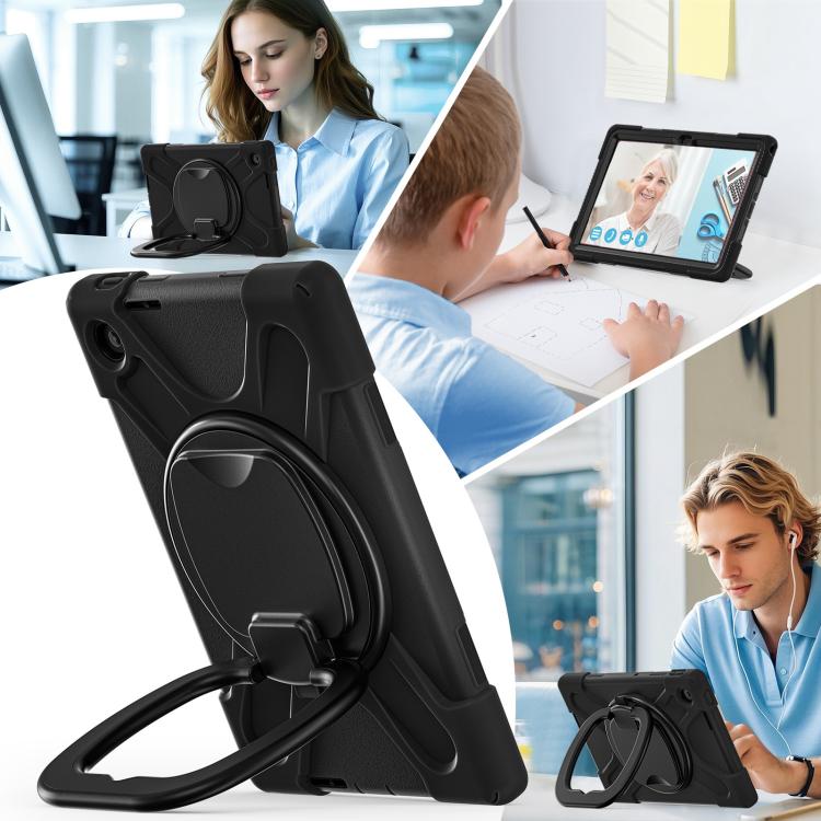 For Lenovo Tab 10.1 2025 / ZhaoYang K10c Silicone Hybrid PC Tablet Case with Holder & Shoulder Strap