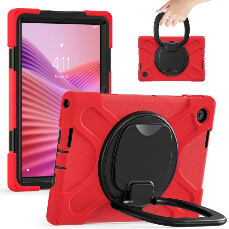For Lenovo Tab 10.1 2025 / ZhaoYang K10c Silicone Hybrid PC Tablet Case with Holder & Shoulder Strap