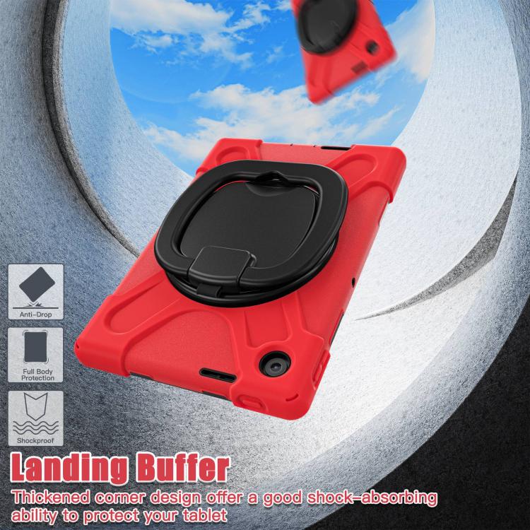 For Lenovo Tab 10.1 2025 / ZhaoYang K10c Silicone Hybrid PC Tablet Case with Holder & Shoulder Strap