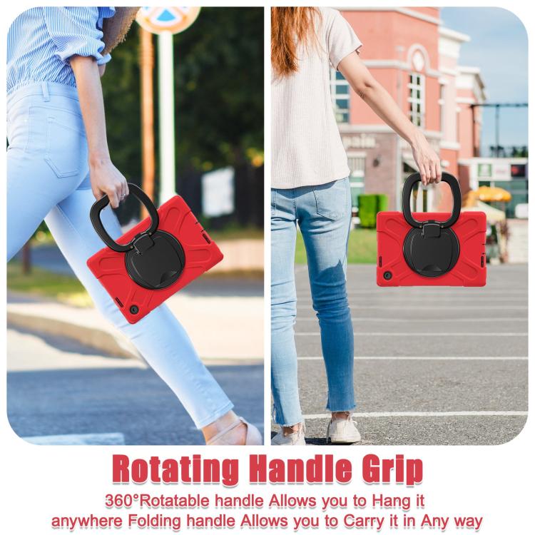 For Lenovo Tab 10.1 2025 / ZhaoYang K10c Silicone Hybrid PC Tablet Case with Holder & Shoulder Strap