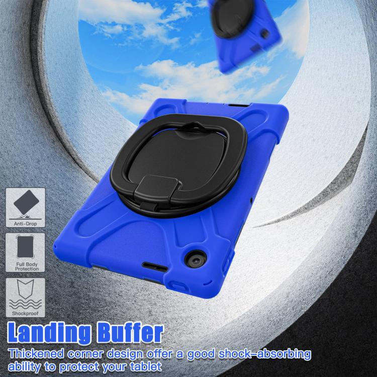 For Lenovo Tab 10.1 2025 / ZhaoYang K10c Silicone Hybrid PC Tablet Case with Holder & Shoulder Strap