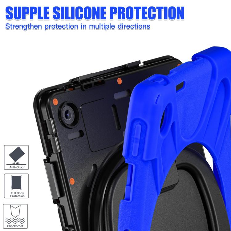 For Lenovo Tab 10.1 2025 / ZhaoYang K10c Silicone Hybrid PC Tablet Case with Holder & Shoulder Strap
