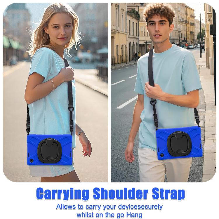For Lenovo Tab 10.1 2025 / ZhaoYang K10c Silicone Hybrid PC Tablet Case with Holder & Shoulder Strap