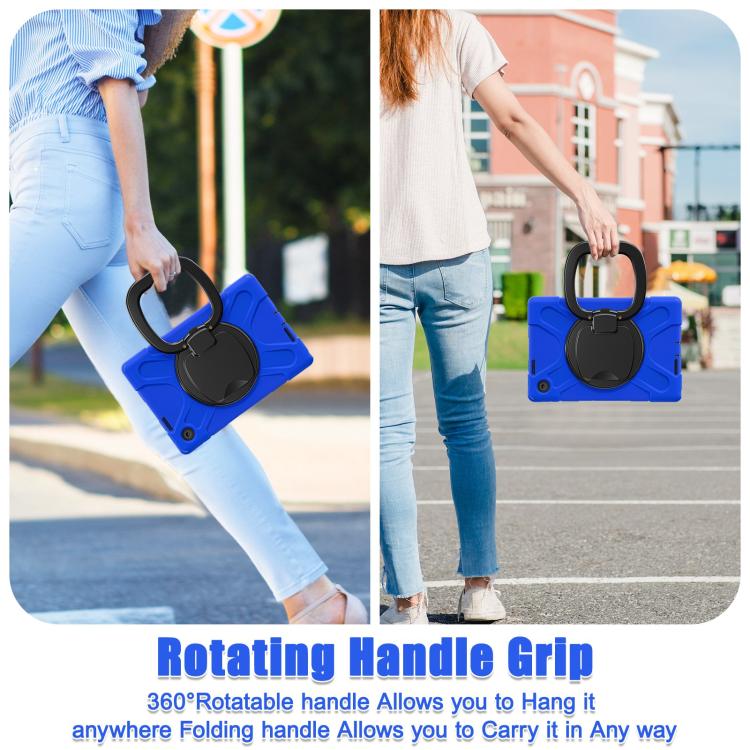 For Lenovo Tab 10.1 2025 / ZhaoYang K10c Silicone Hybrid PC Tablet Case with Holder & Shoulder Strap