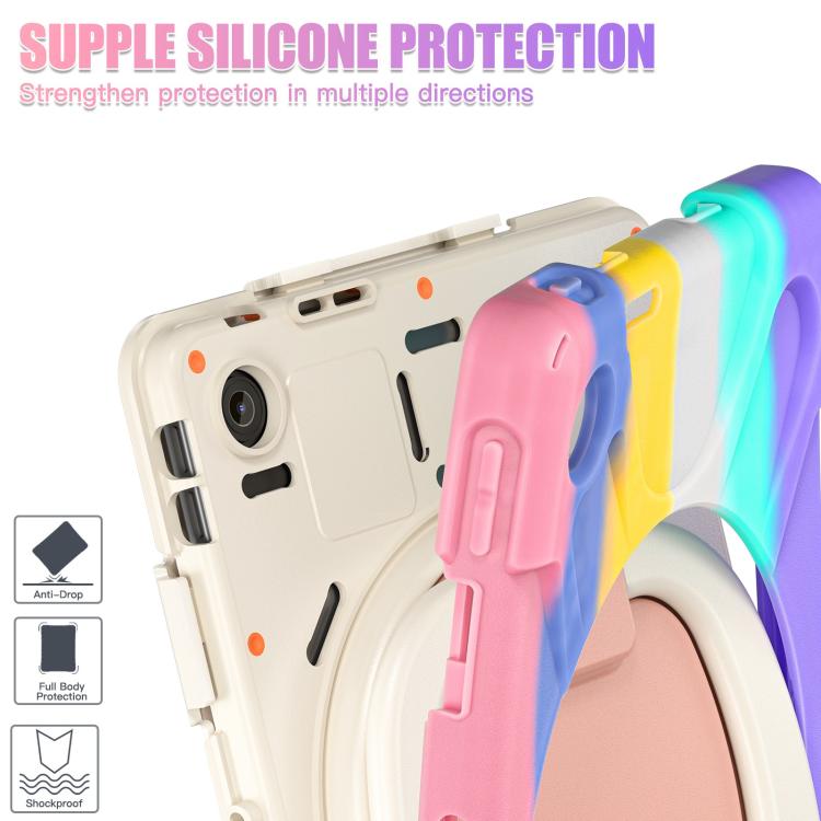 For Lenovo Tab 10.1 2025 / ZhaoYang K10c Silicone Hybrid PC Tablet Case with Holder & Shoulder Strap