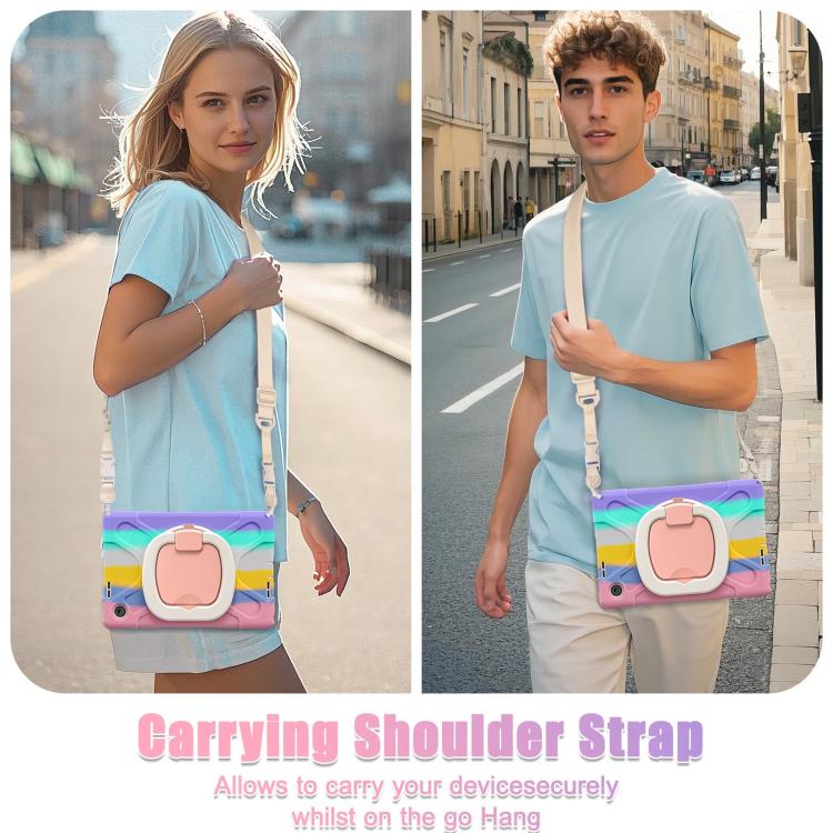 For Lenovo Tab 10.1 2025 / ZhaoYang K10c Silicone Hybrid PC Tablet Case with Holder & Shoulder Strap