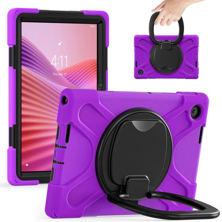 For Lenovo Tab 10.1 2025 / ZhaoYang K10c Silicone Hybrid PC Tablet Case with Holder & Shoulder Strap