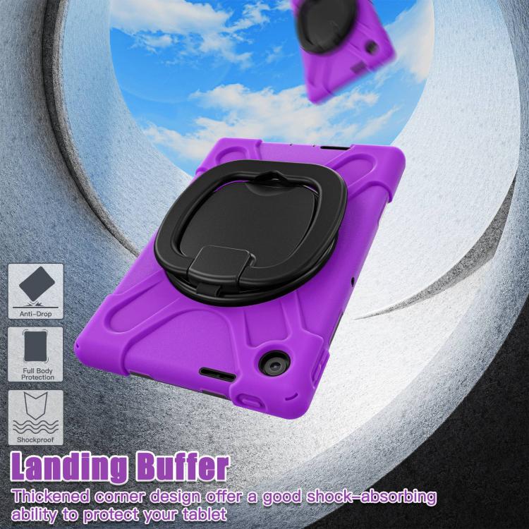 For Lenovo Tab 10.1 2025 / ZhaoYang K10c Silicone Hybrid PC Tablet Case with Holder & Shoulder Strap