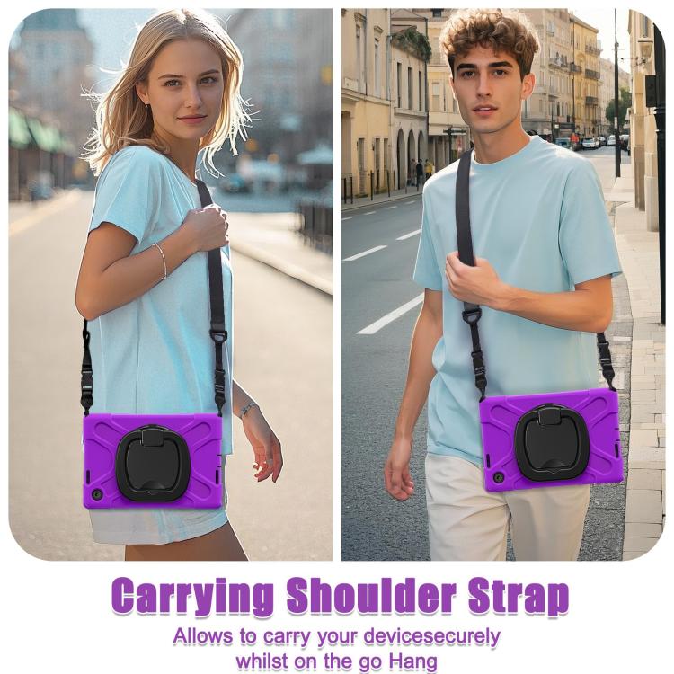 For Lenovo Tab 10.1 2025 / ZhaoYang K10c Silicone Hybrid PC Tablet Case with Holder & Shoulder Strap