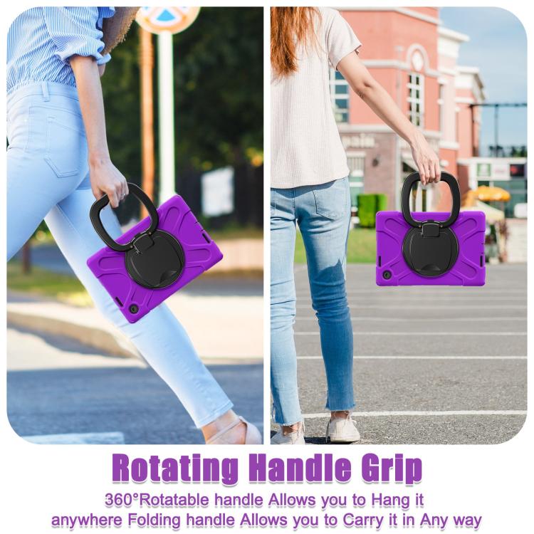 For Lenovo Tab 10.1 2025 / ZhaoYang K10c Silicone Hybrid PC Tablet Case with Holder & Shoulder Strap
