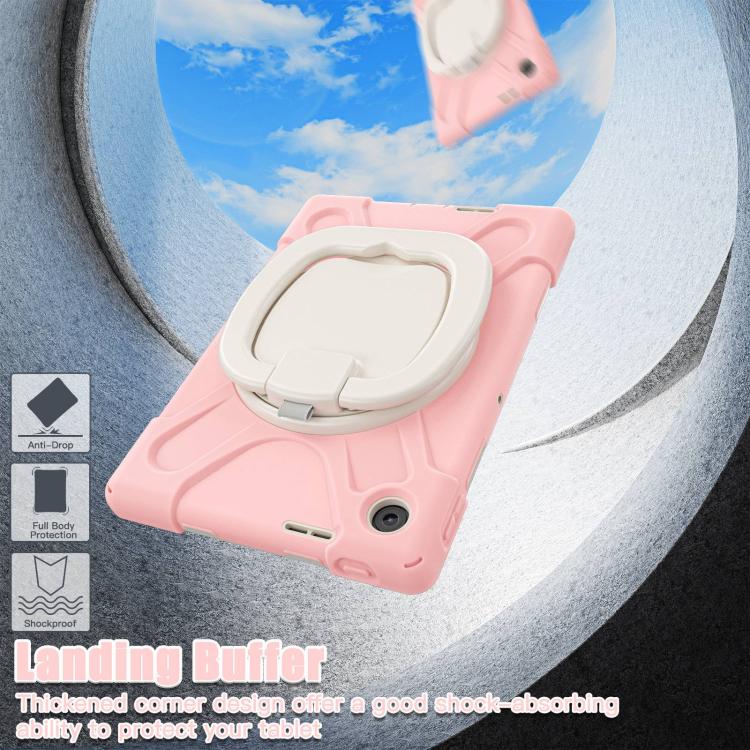 For Lenovo Tab 10.1 2025 / ZhaoYang K10c Silicone Hybrid PC Tablet Case with Holder & Shoulder Strap