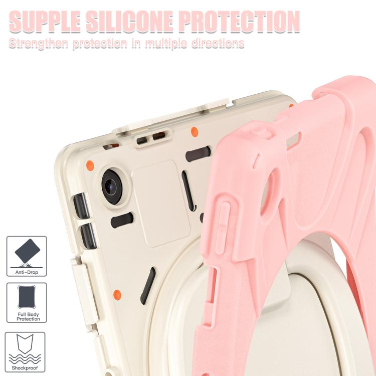 For Lenovo Tab 10.1 2025 / ZhaoYang K10c Silicone Hybrid PC Tablet Case with Holder & Shoulder Strap
