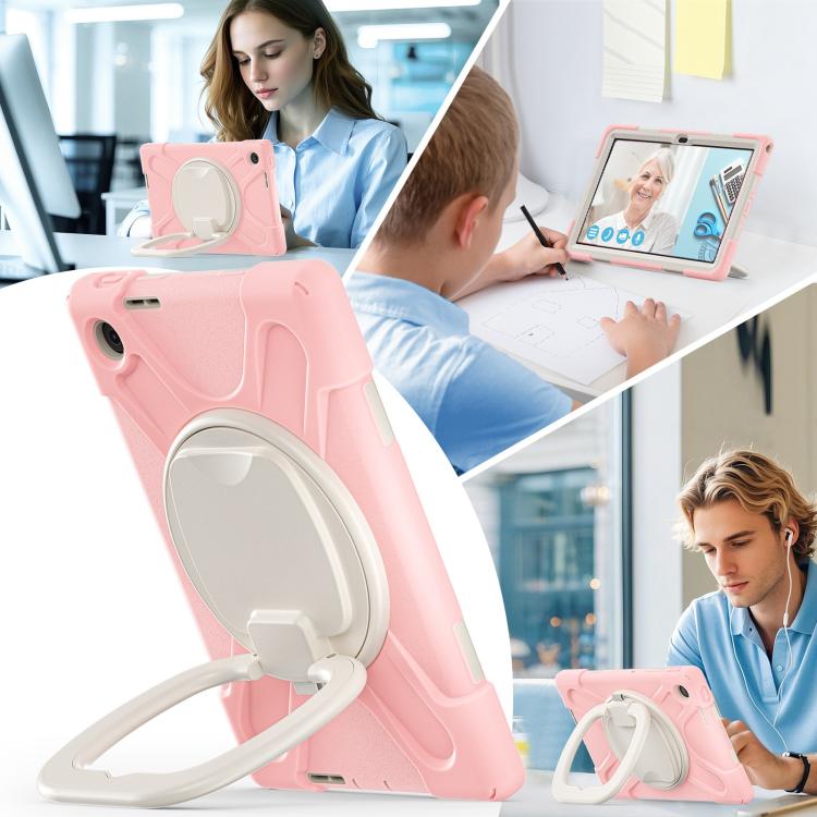 For Lenovo Tab 10.1 2025 / ZhaoYang K10c Silicone Hybrid PC Tablet Case with Holder & Shoulder Strap