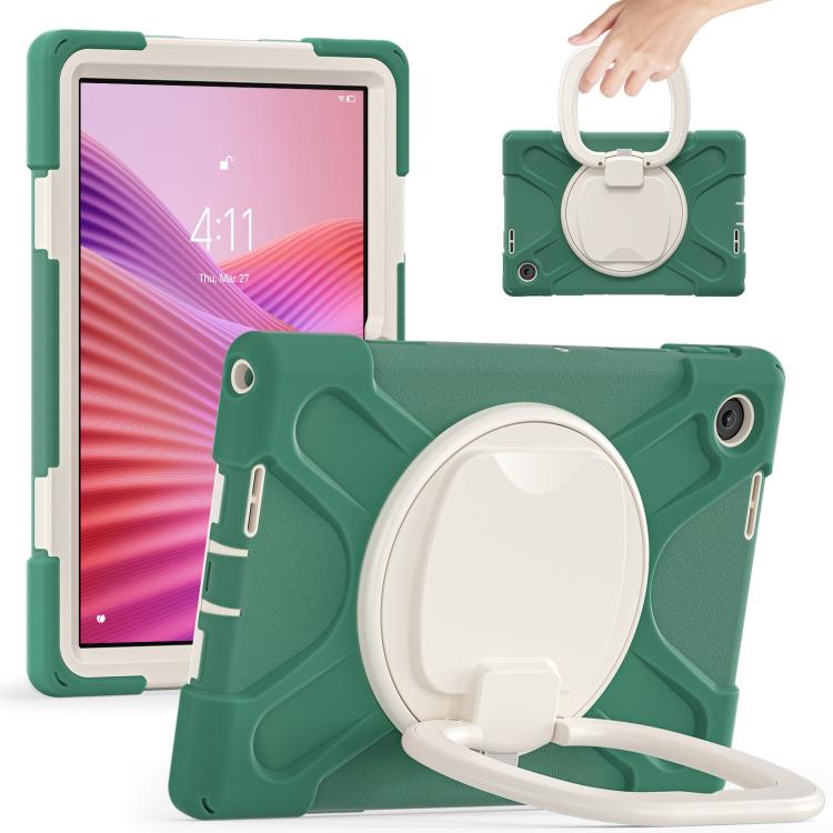 For Lenovo Tab 10.1 2025 / ZhaoYang K10c Silicone Hybrid PC Tablet Case with Holder & Shoulder Strap