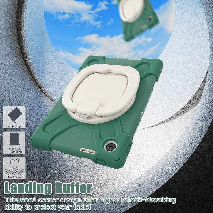 For Lenovo Tab 10.1 2025 / ZhaoYang K10c Silicone Hybrid PC Tablet Case with Holder & Shoulder Strap
