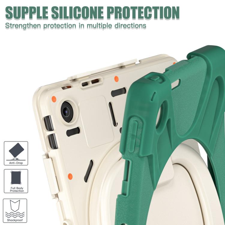 For Lenovo Tab 10.1 2025 / ZhaoYang K10c Silicone Hybrid PC Tablet Case with Holder & Shoulder Strap