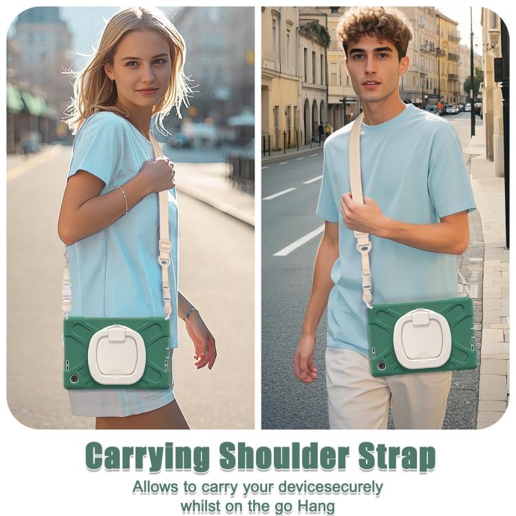 For Lenovo Tab 10.1 2025 / ZhaoYang K10c Silicone Hybrid PC Tablet Case with Holder & Shoulder Strap