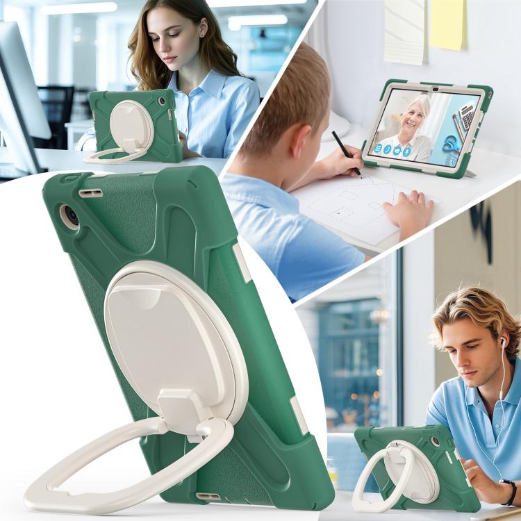 For Lenovo Tab 10.1 2025 / ZhaoYang K10c Silicone Hybrid PC Tablet Case with Holder & Shoulder Strap
