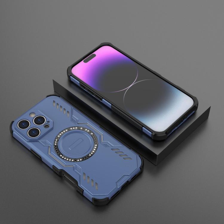 For iPhone 16 Pro Max Butterfly Armor MagSafe Magnetic Ring Shockproof Phone Case