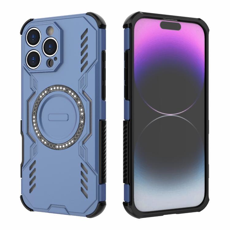 For iPhone 16 Pro Max Butterfly Armor MagSafe Magnetic Ring Shockproof Phone Case