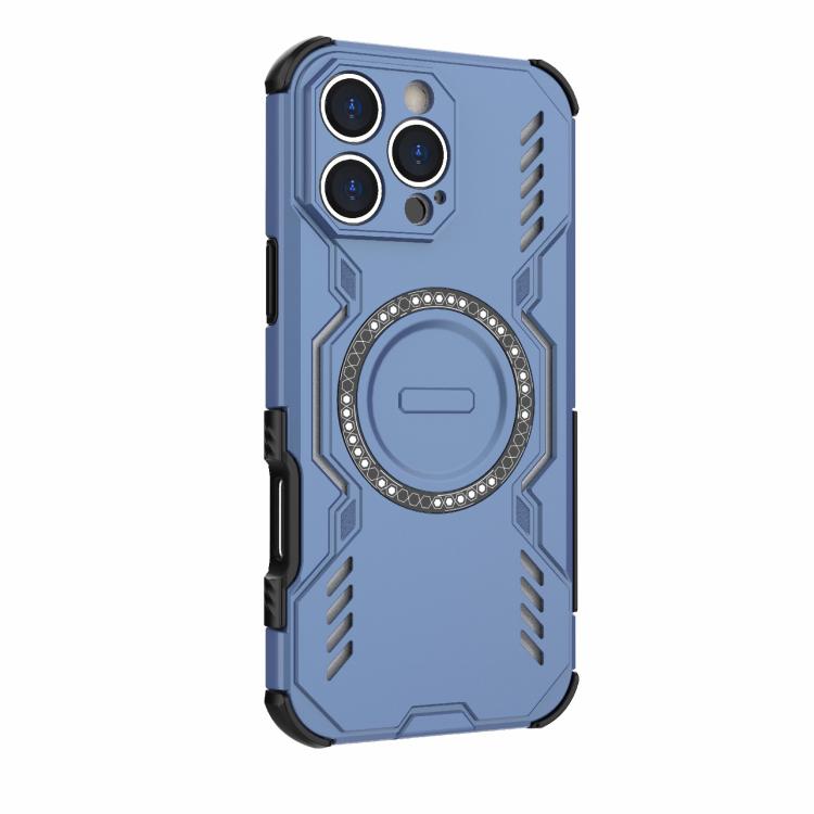 For iPhone 16 Pro Max Butterfly Armor MagSafe Magnetic Ring Shockproof Phone Case