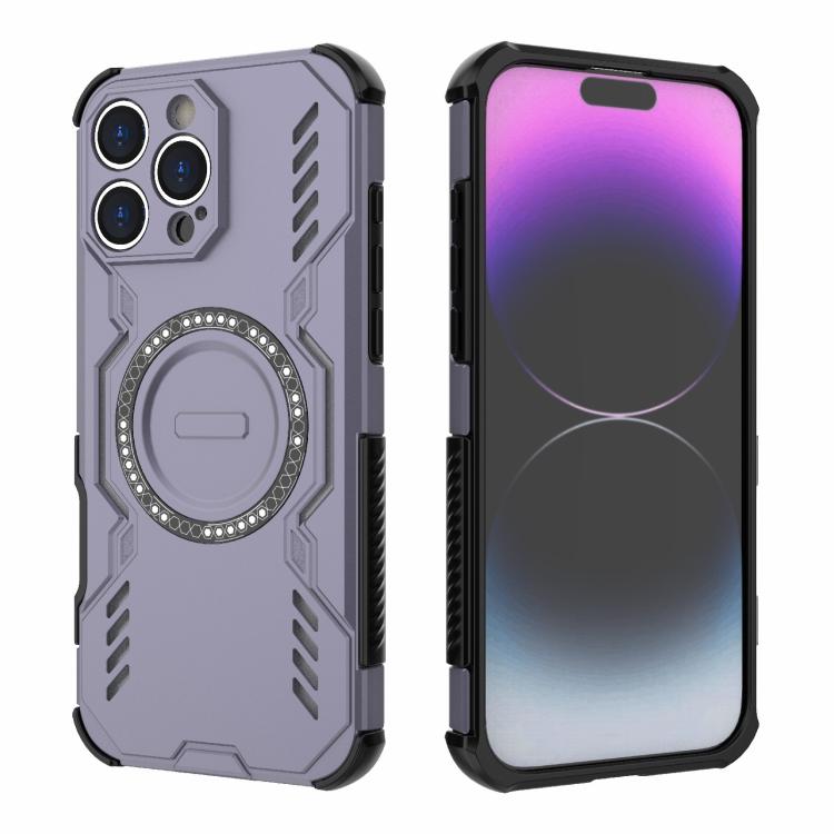 For iPhone 16 Pro Max Butterfly Armor MagSafe Magnetic Ring Shockproof Phone Case