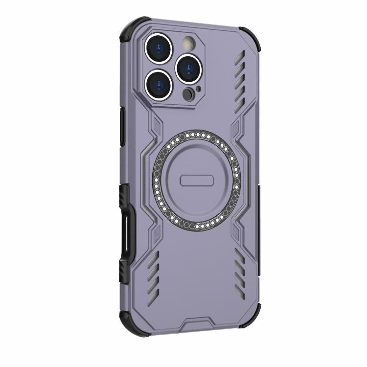 For iPhone 16 Pro Max Butterfly Armor MagSafe Magnetic Ring Shockproof Phone Case