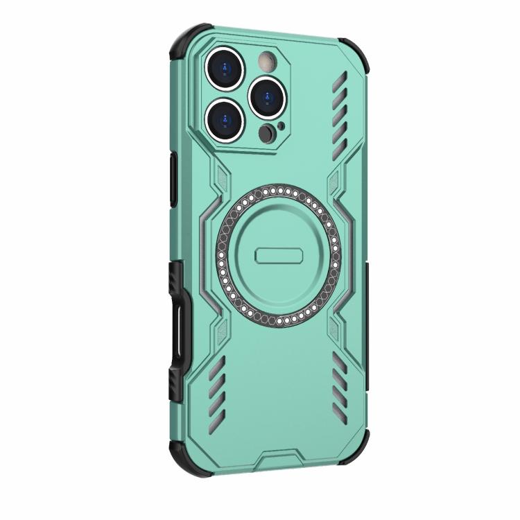 For iPhone 16 Pro Max Butterfly Armor MagSafe Magnetic Ring Shockproof Phone Case