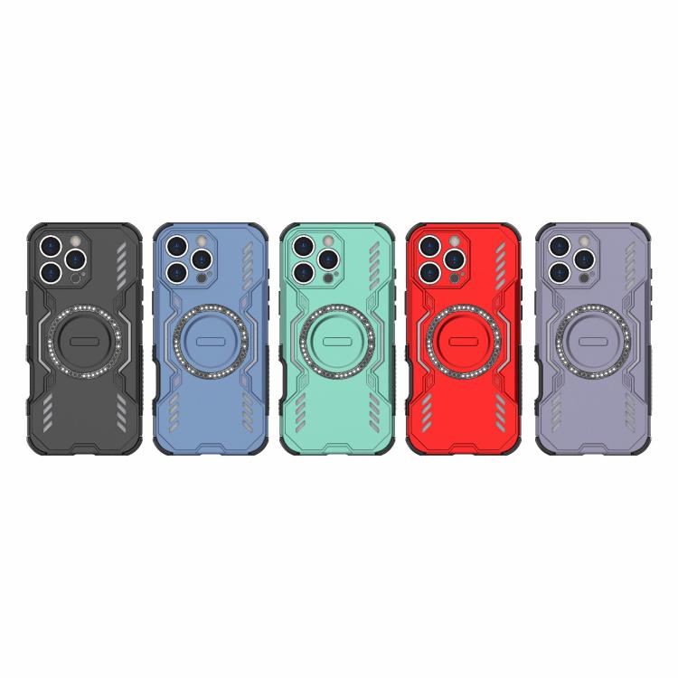 For iPhone 16 Pro Max Butterfly Armor MagSafe Magnetic Ring Shockproof Phone Case